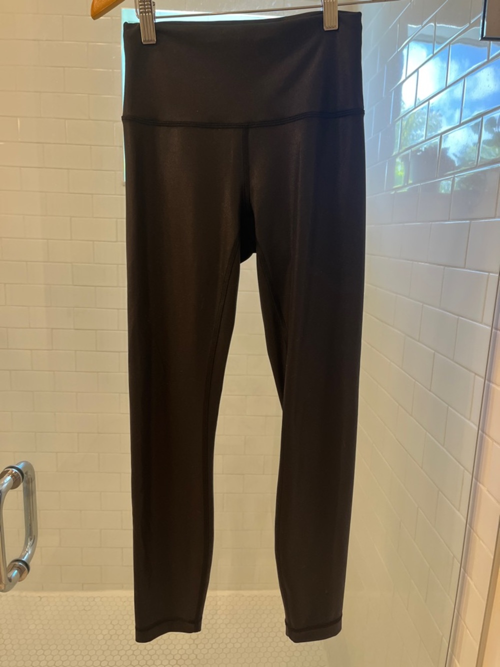 Lululemon High-Waist Black shiny Active Leggings
